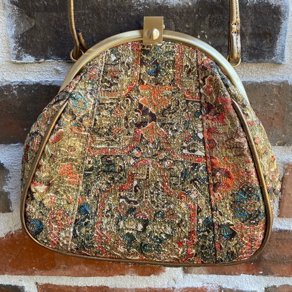 Patricia Nash “Portafina” Glitter Mosaic Frame Crossbody Bag - Picture 3 of 16